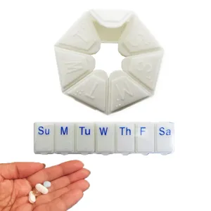 2 Pc Pill Box Organizer 7 Day Weekly Medicine Vitamins Storage Container Travel