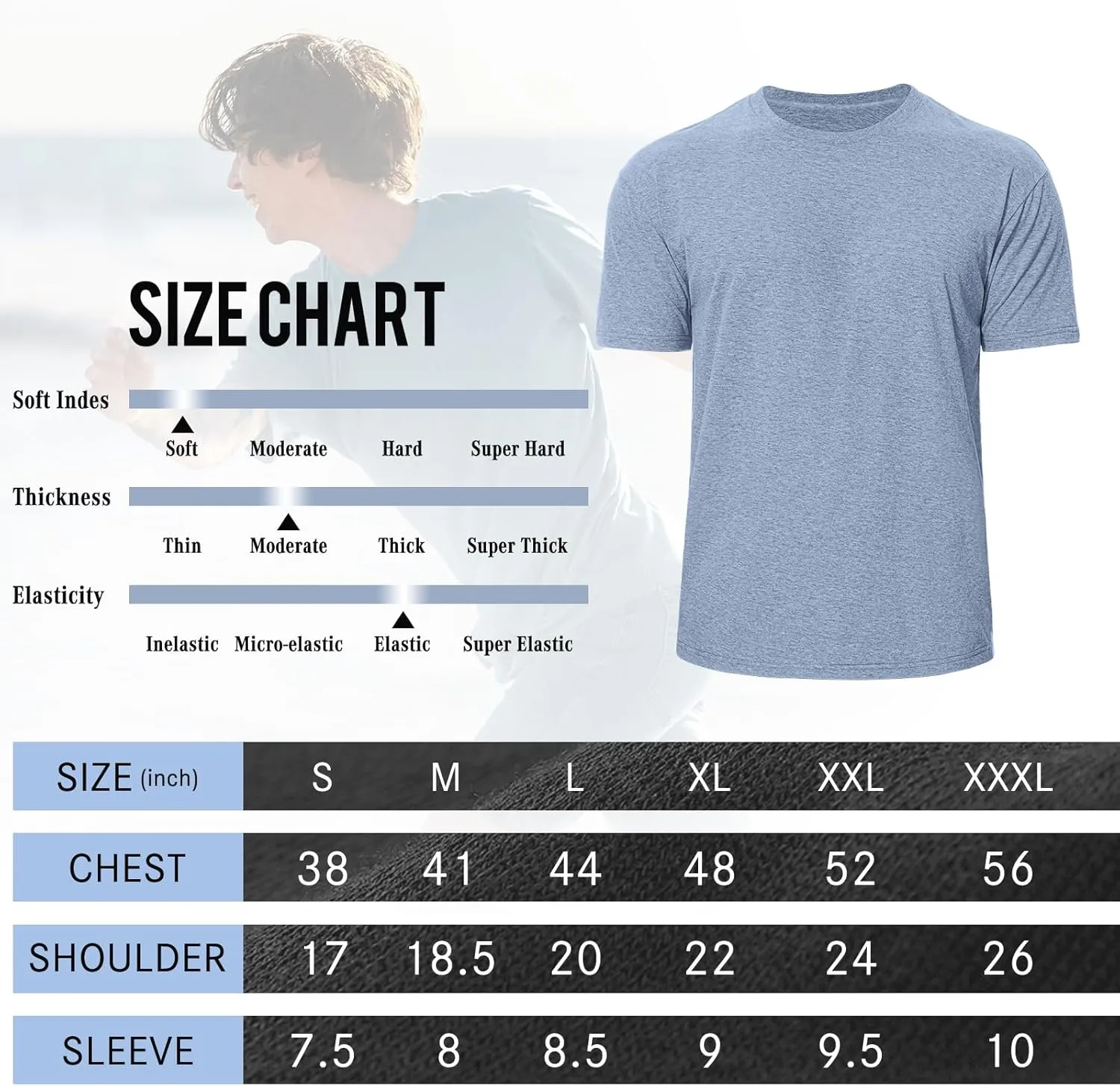 2/4 Pack Cotton Men's Classic T Shirts Crew Neck Athletic Running Gym Short Sleeve Tee Shirts for Men