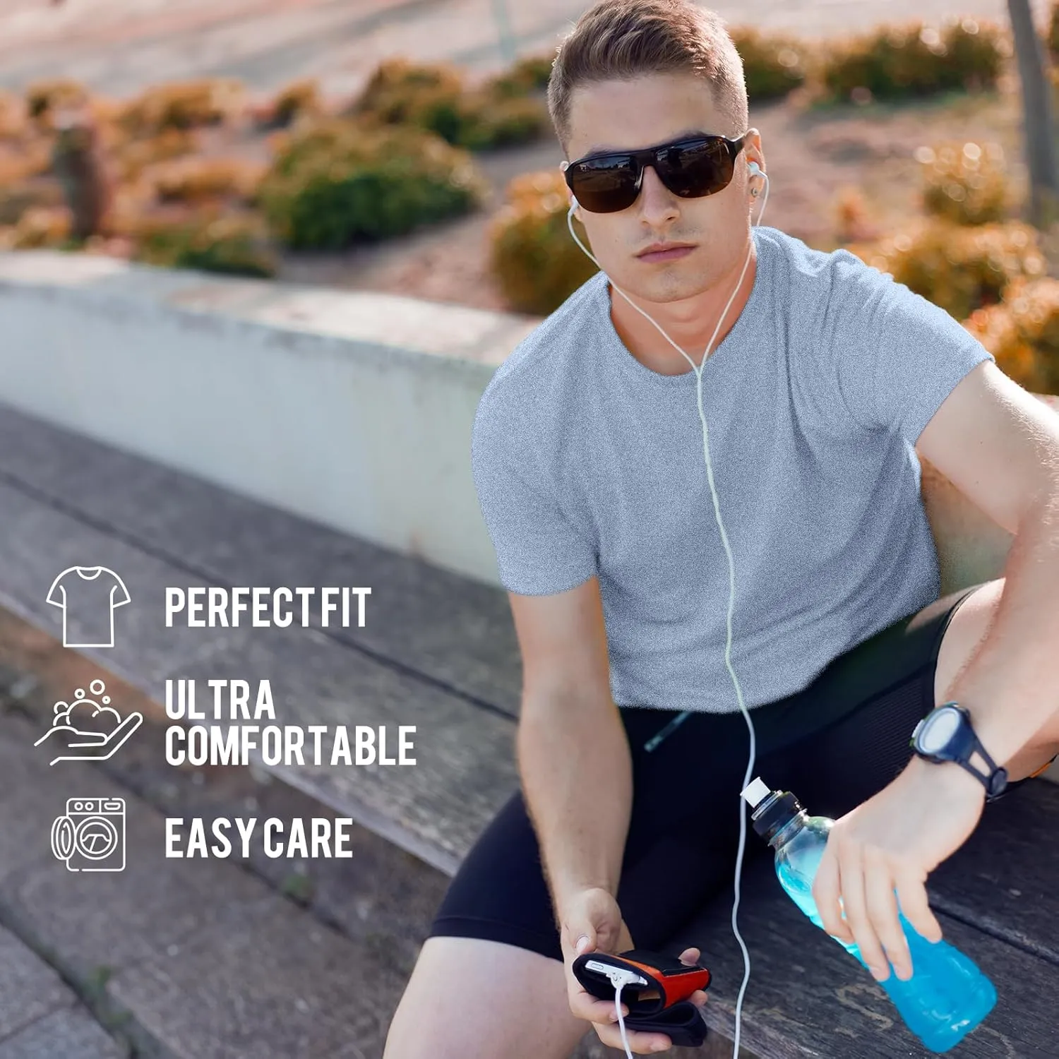 2/4 Pack Cotton Men's Classic T Shirts Crew Neck Athletic Running Gym Short Sleeve Tee Shirts for Men