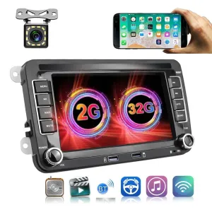 7 Inch Android Car Multimedia Player With Navigation Bluetooth Reversing Camera - 10.0 Os - 2   32G - Standard   12Lights - Fits Volkswagen