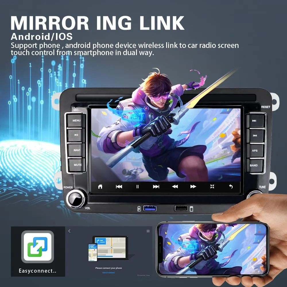 7 Inch Android Car Multimedia Player With Navigation Bluetooth Reversing Camera - Fits Volkswagen - Android 10.0 - 1   16G - Standard   12Lights