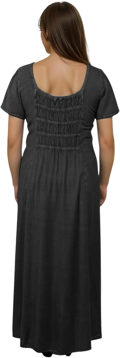 Agan Traders Women's 2025 Spring Sleeveless Maxi Dress for Women - Short Sleeve Embroidered Long Sun Dress Gown