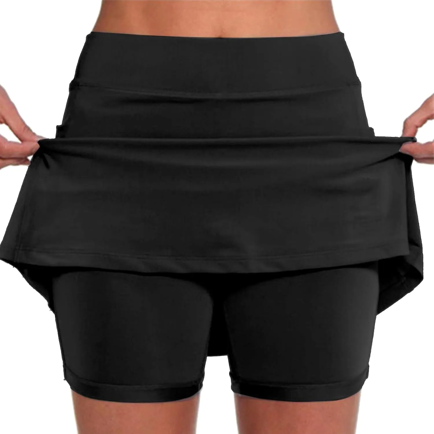 aihihe Pleated Skirts for Women Plus Size Pink Womens Shorts Casual Long Length Tennis Dress with Pockets Plus Size