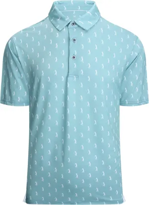 Alex Vando Mens Golf Shirt Moisture Wicking Quick-Dry Print Performance Polo Shirts for Men