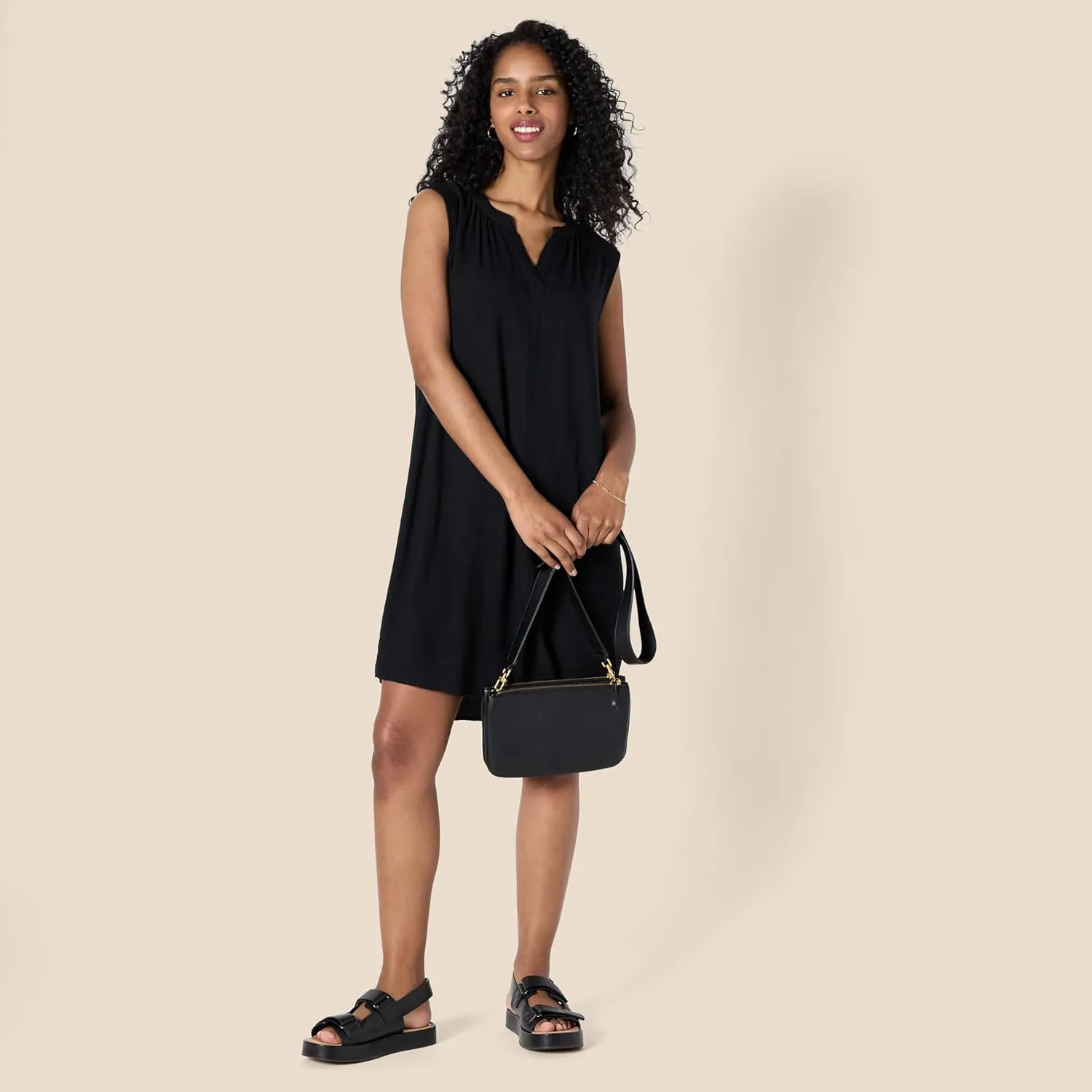 Amazon Essentials Women's Sleeveless Woven Shift Dress