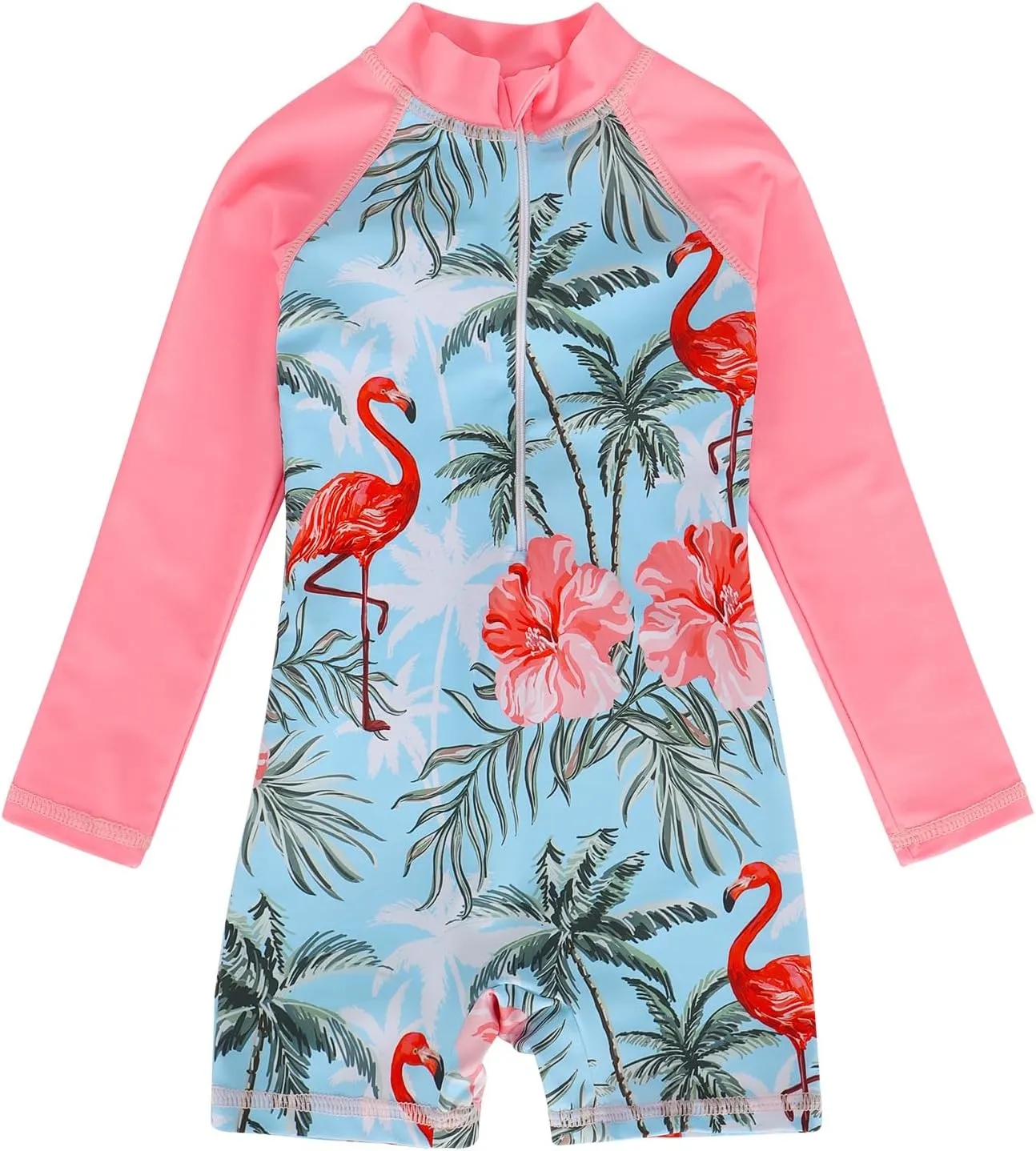 AmzBarley Girls Swimwear Mermaid Rash Guard Shirt One Piece Swimsuit Kids Fish Scale Bathing Suit UPF 50  Sunsuit 2-10 Years