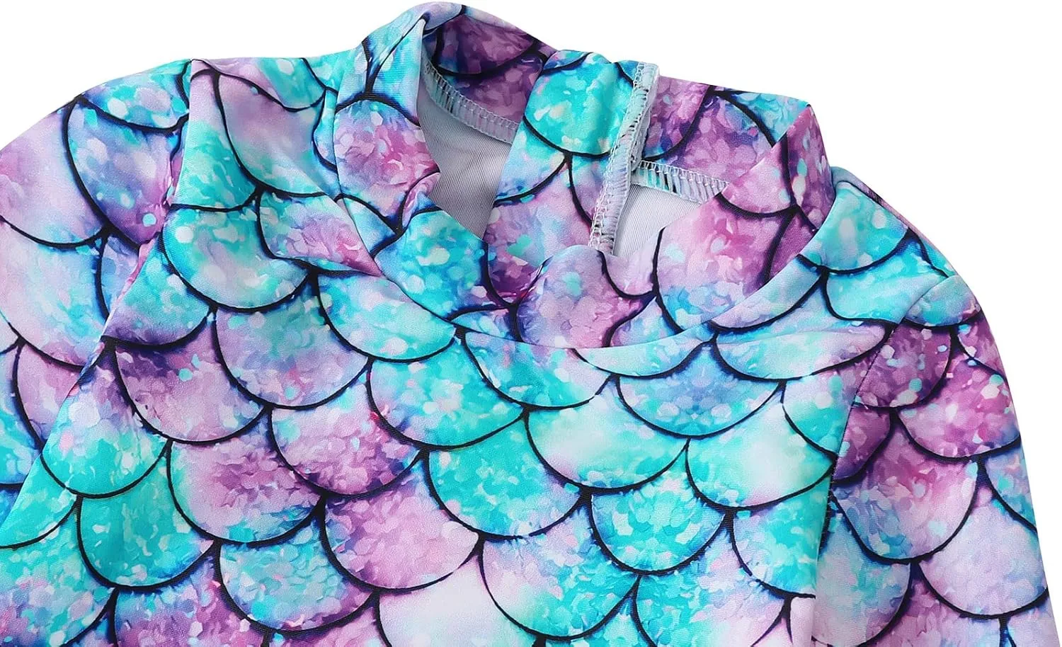 AmzBarley Girls Swimwear Mermaid Rash Guard Shirt One Piece Swimsuit Kids Fish Scale Bathing Suit UPF 50  Sunsuit 2-10 Years