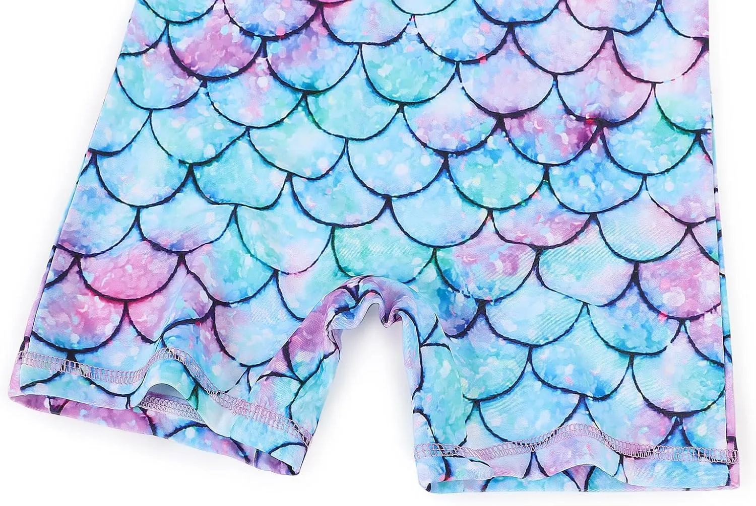 AmzBarley Girls Swimwear Mermaid Rash Guard Shirt One Piece Swimsuit Kids Fish Scale Bathing Suit UPF 50  Sunsuit 2-10 Years