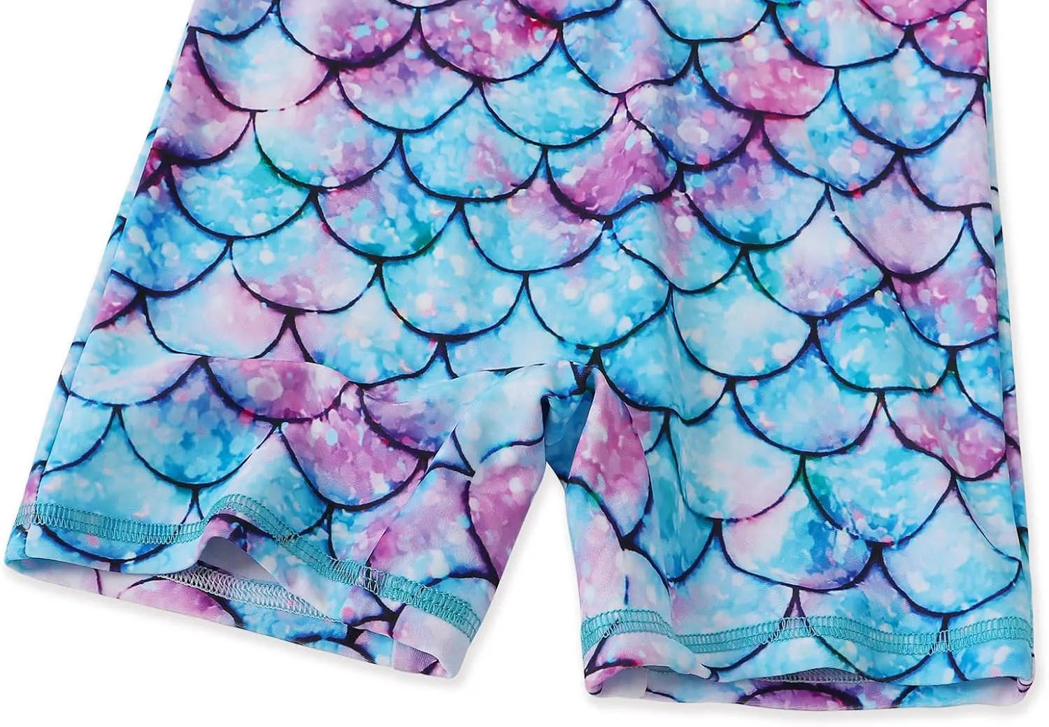 AmzBarley Girls Swimwear Mermaid Rash Guard Shirt One Piece Swimsuit Kids Fish Scale Bathing Suit UPF 50  Sunsuit 2-10 Years