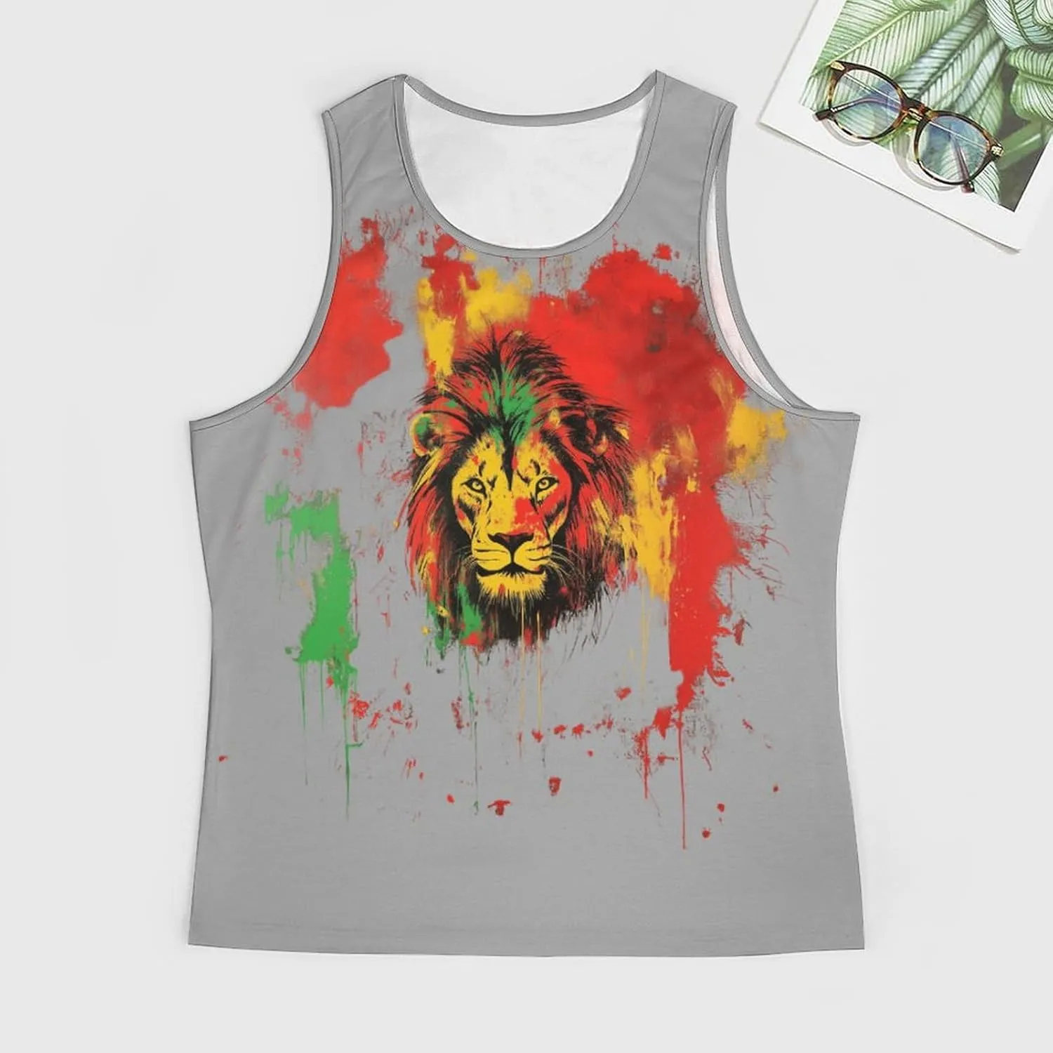 Animal Print Tank Tops for Men 2025 Summer Cotton Sport Tank Sleeveless Workout T-Shirts Athletic Undershirts