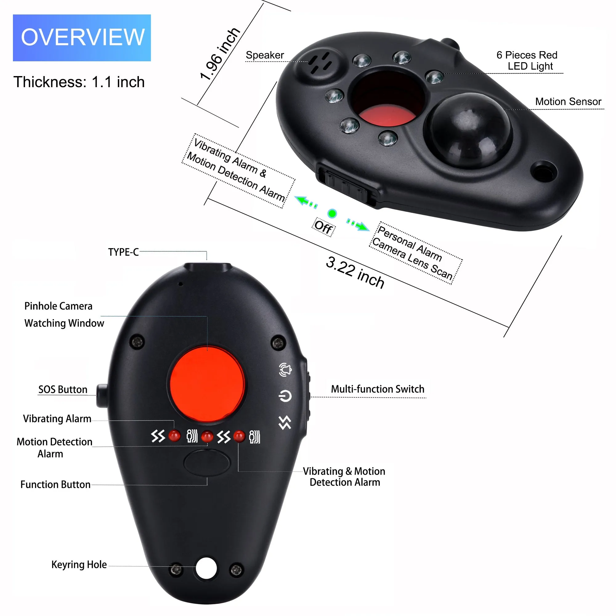 Anti-Spy Detection Pen | GPS Camera & Voice Bug Finder