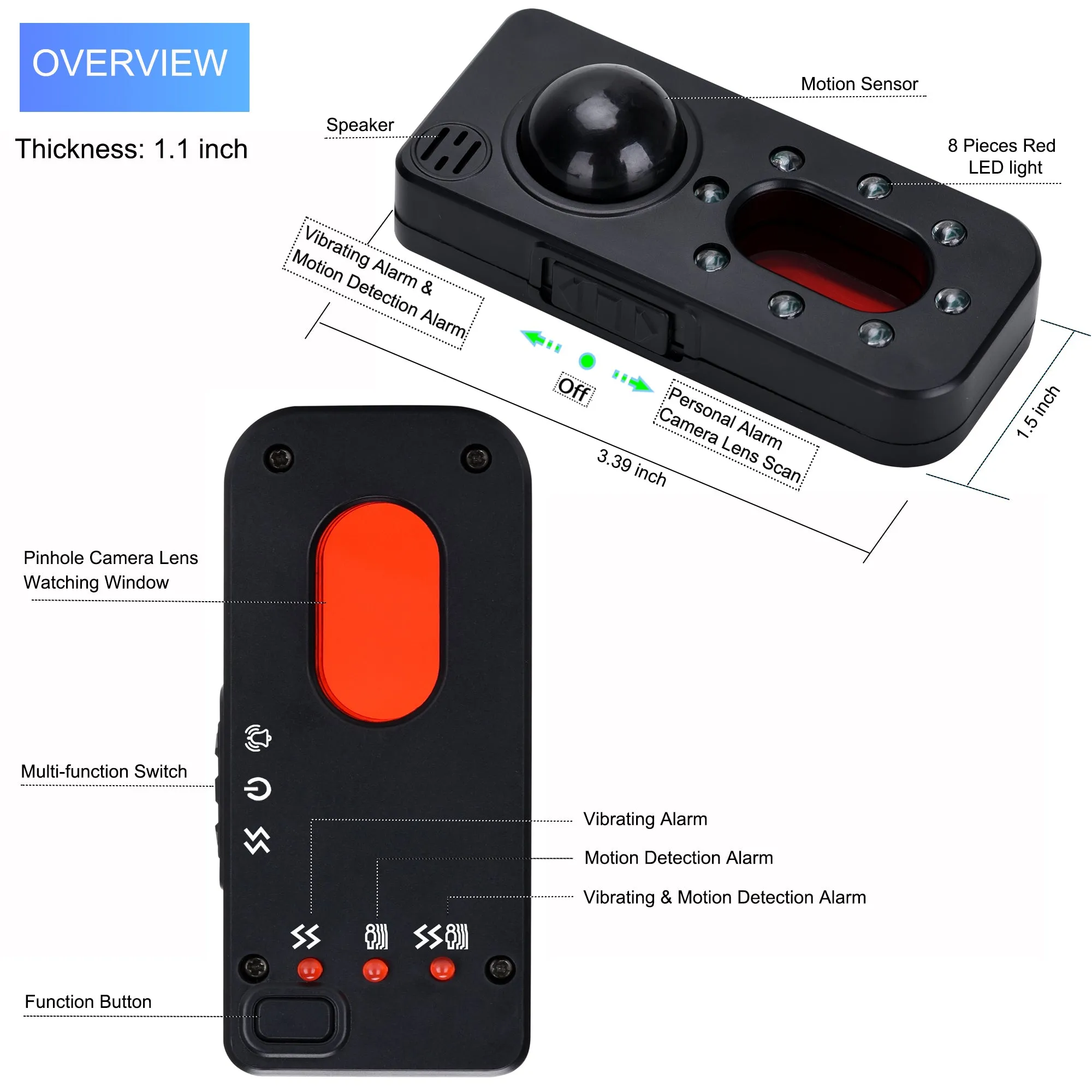 Anti-Spy Detection Pen | GPS Camera & Voice Bug Finder