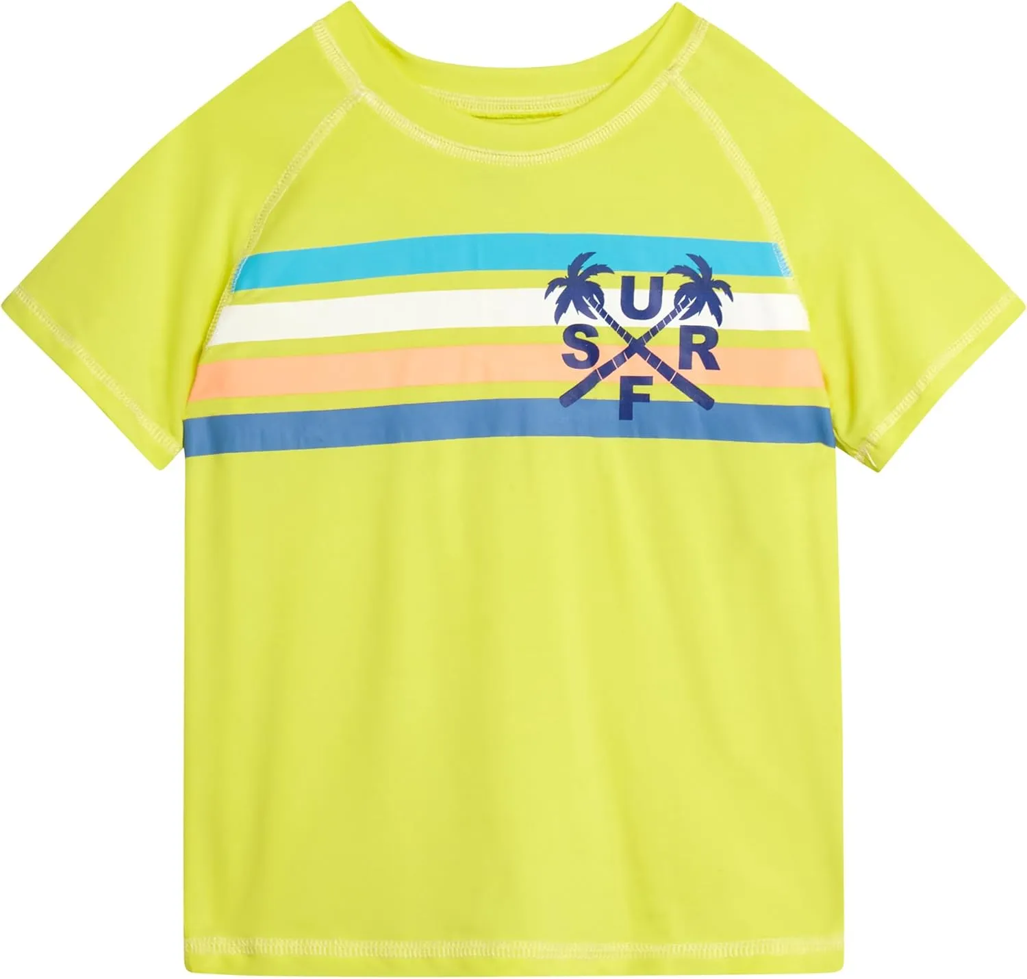 Baby Boys' Rash Guard Set - 6 Piece Short Sleeve Swim Shirt, Board Shorts, and Bucket Hat (12M-4T)