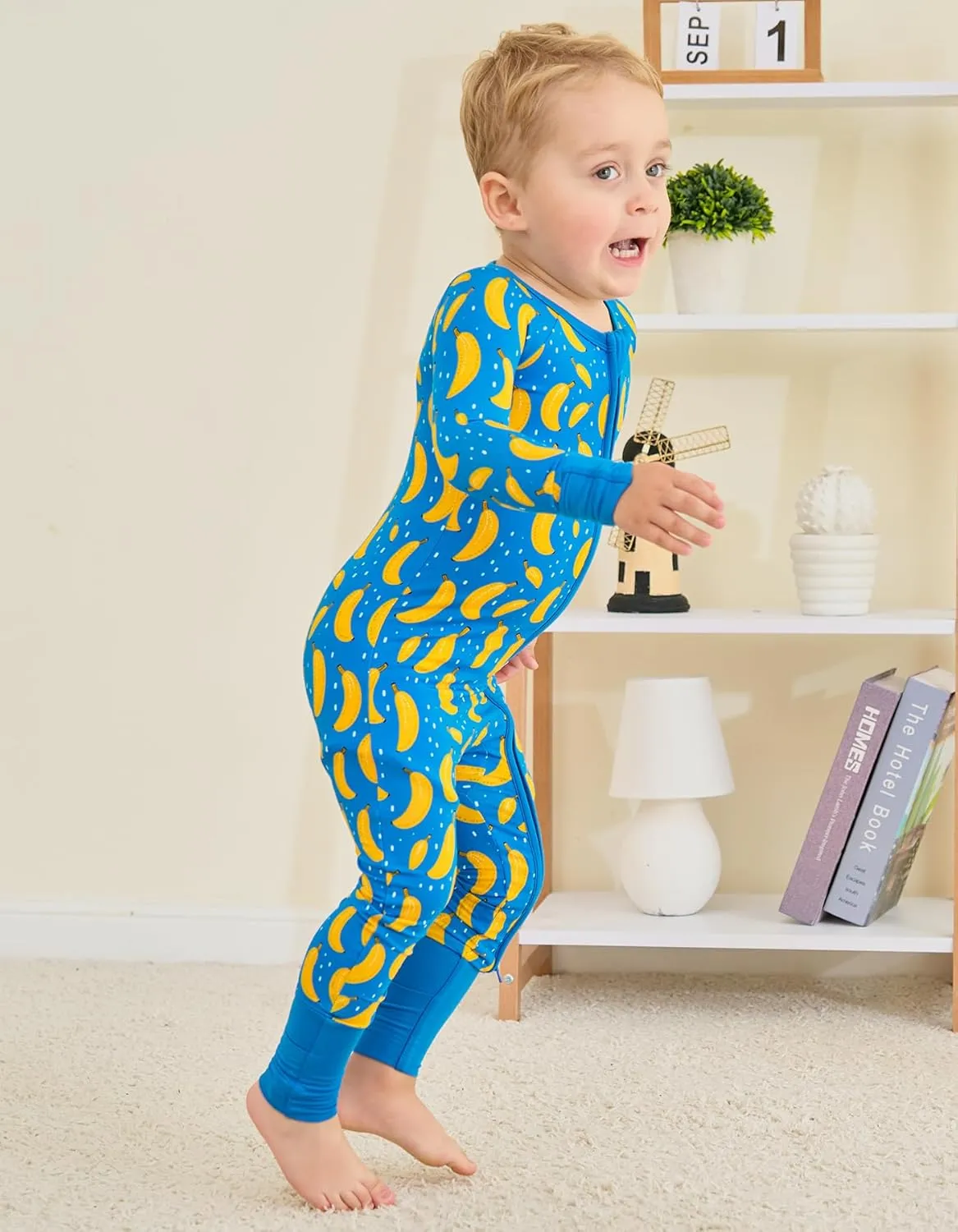 Bamboo Viscose Baby Romper, One Piece Jumpsuit for Boys & Girls, 2-Way Zipper with Reversible Mitten Cuffs