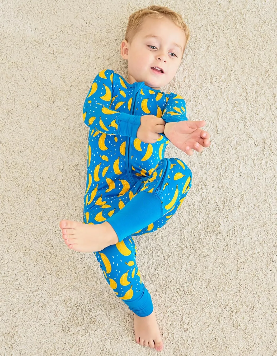 Bamboo Viscose Baby Romper, One Piece Jumpsuit for Boys & Girls, 2-Way Zipper with Reversible Mitten Cuffs