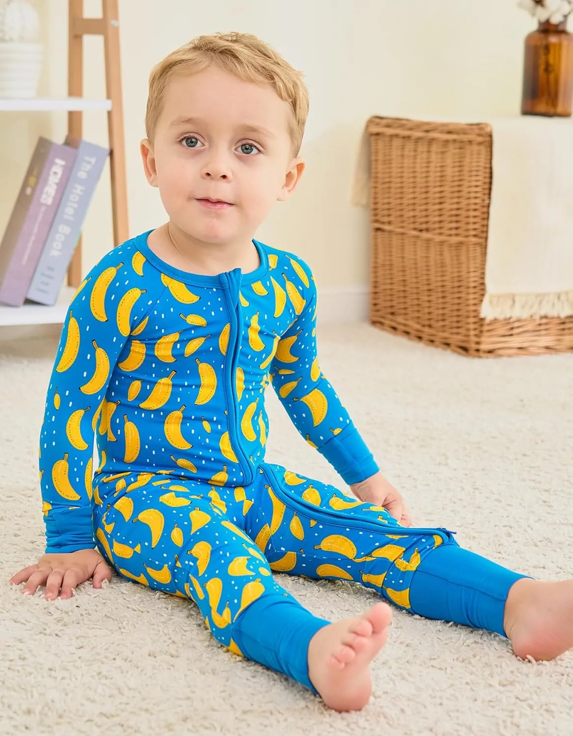Bamboo Viscose Baby Romper, One Piece Jumpsuit for Boys & Girls, 2-Way Zipper with Reversible Mitten Cuffs