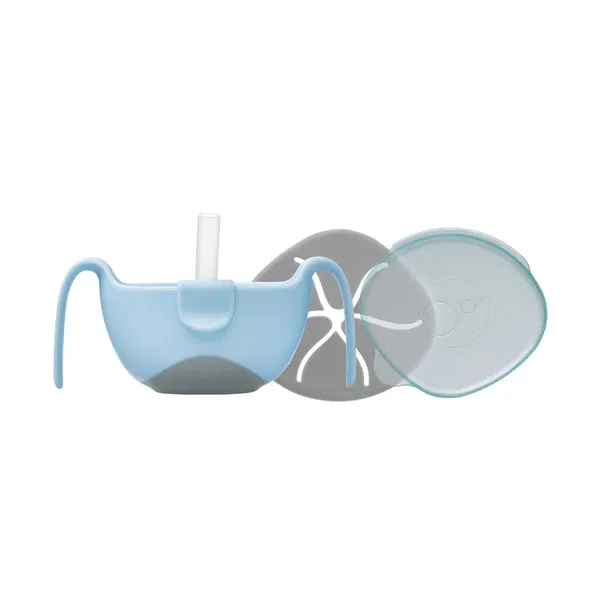 B.Box Bowl   Straw set  Bubblegum Light Blue