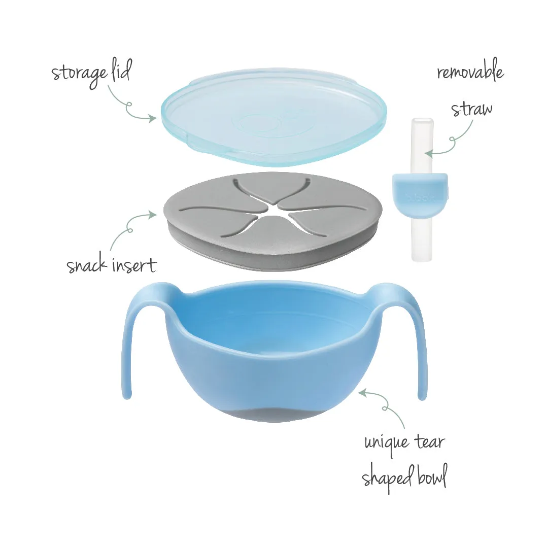 B.Box Bowl   Straw set  Bubblegum Light Blue