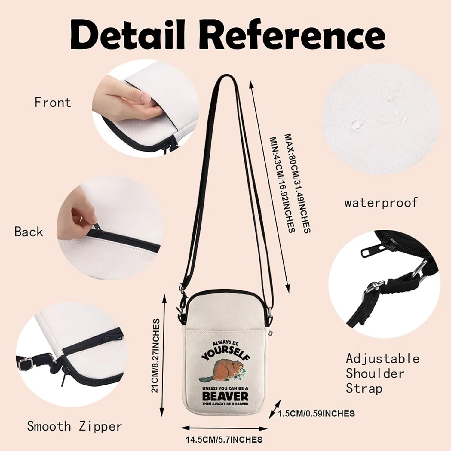 Beaver Lover Gift Beaver Cosmetic Make up Bag Beaver Makeup Zipper Pouch Bag for Women Girls (Beaver Bag)