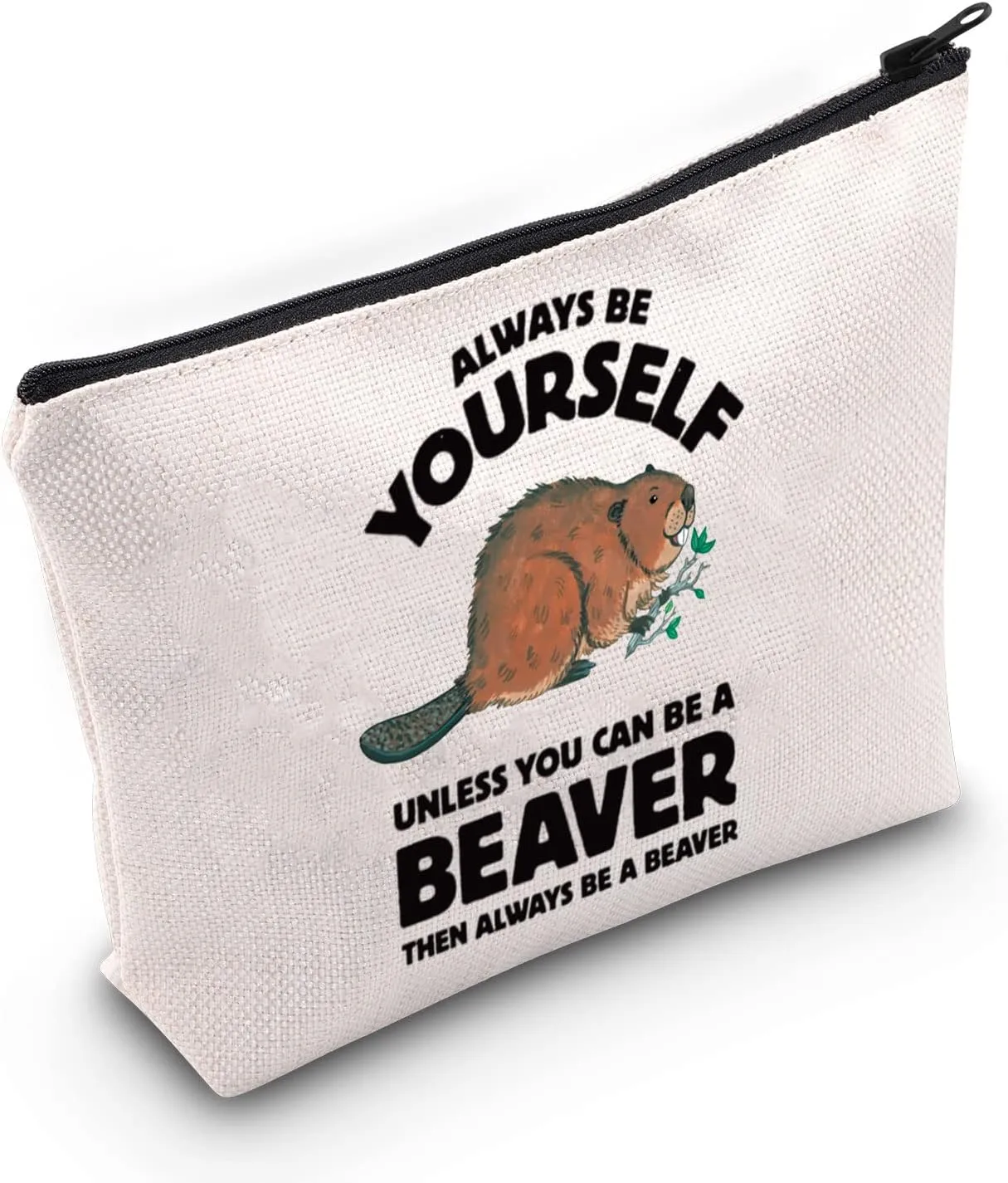 Beaver Lover Gift Beaver Cosmetic Make up Bag Beaver Makeup Zipper Pouch Bag for Women Girls (Beaver)