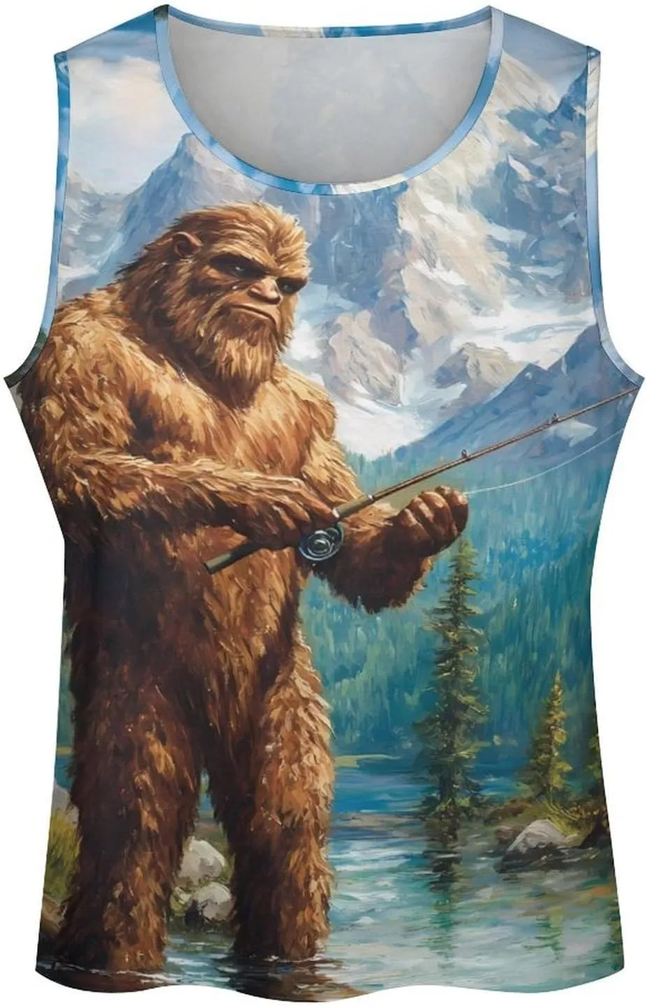 Bigfoot Fishing Men's Activewear Tank Tops Gym Sleeveless Muscle T Shirts Workout Tees Vest