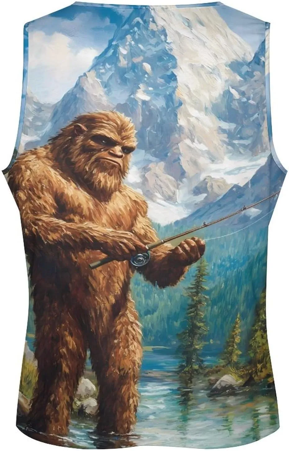 Bigfoot Fishing Men's Activewear Tank Tops Gym Sleeveless Muscle T Shirts Workout Tees Vest