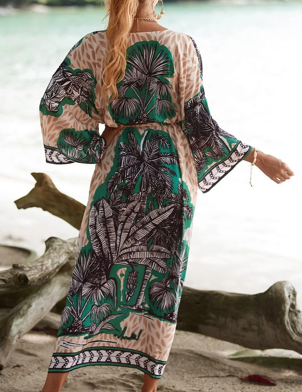 Bsubseach Kimono Swimsuit Cover Ups for Women Robe Pool Cover Up Long Beach Dress Colorful Cardigan for Swimwear