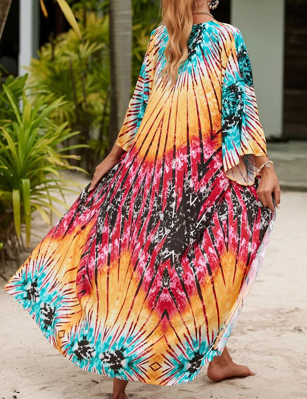 Bsubseach Kimono Swimsuit Cover Ups for Women Robe Pool Cover Up Long Beach Dress Colorful Cardigan for Swimwear