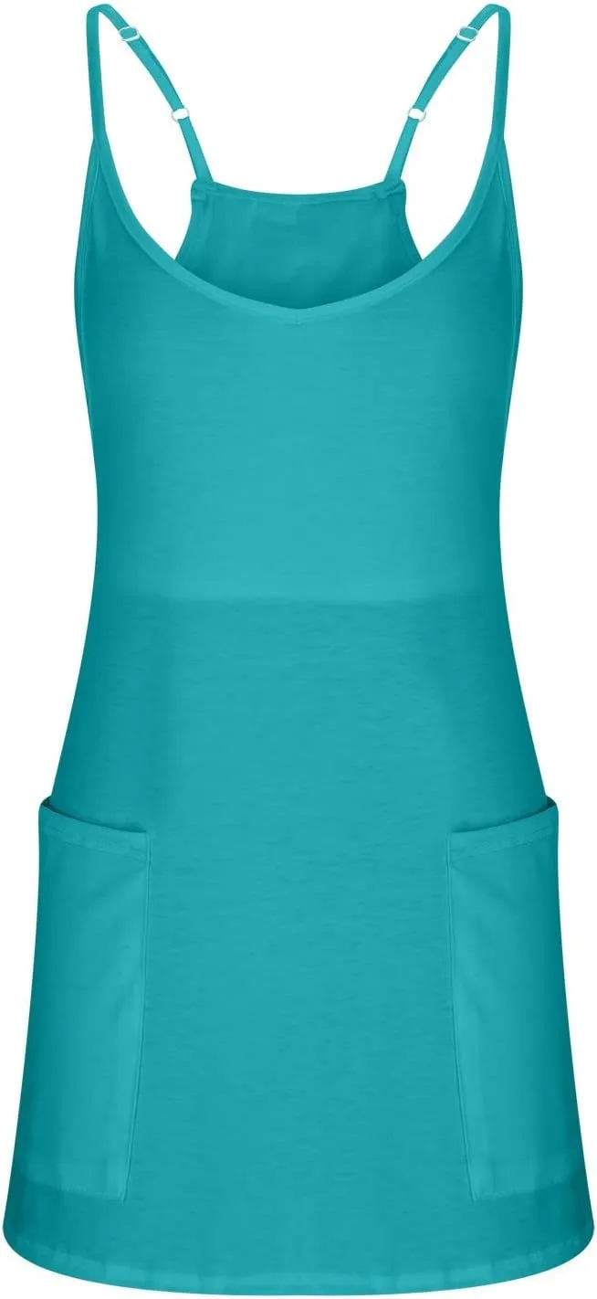 Ceboyel Short Summer Dress for Women Strappy Athletic Romper Hot Shot Mini Dress Workout Onesie Outfits With Pockes 2024