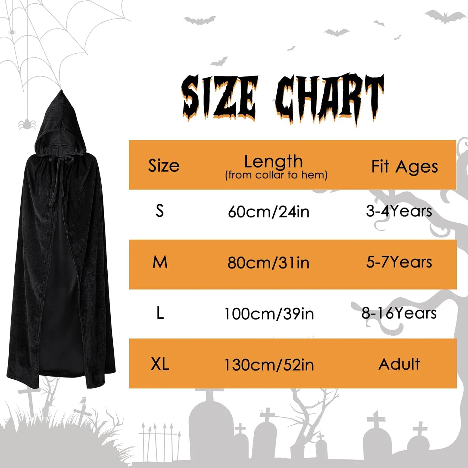 Century Star Kids Hooded Velvet Cloak Cape Boys Girls Child Halloween Christmas Dress up Party 3-16 Years Adult Men Women