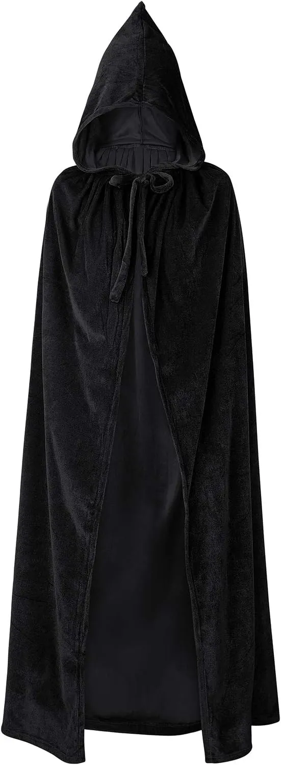 Century Star Kids Hooded Velvet Cloak Cape Boys Girls Child Halloween Christmas Dress up Party 3-16 Years Adult Men Women