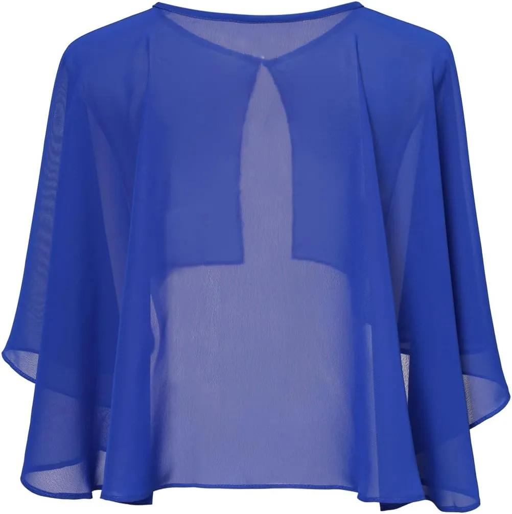 Chiffon Capelet Soft capes Shawls and Wraps for Evening Dress Wedding Cape 1920s shawl accessories for women flapper Cover Up