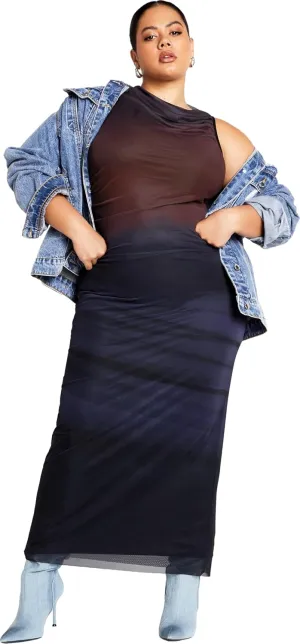 City Chic Women's Apparel Women's Plus Size Jordan Print Maxi Dress