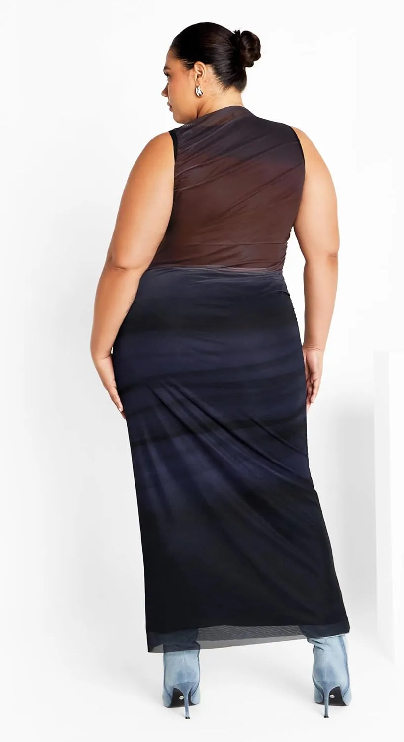 City Chic Women's Apparel Women's Plus Size Jordan Print Maxi Dress