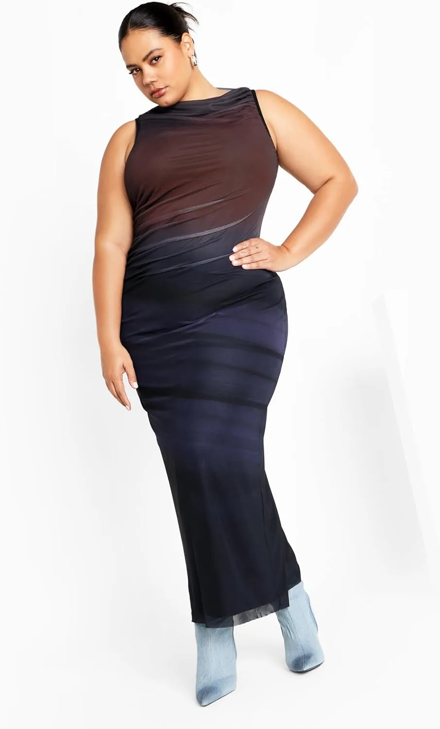 City Chic Women's Apparel Women's Plus Size Jordan Print Maxi Dress