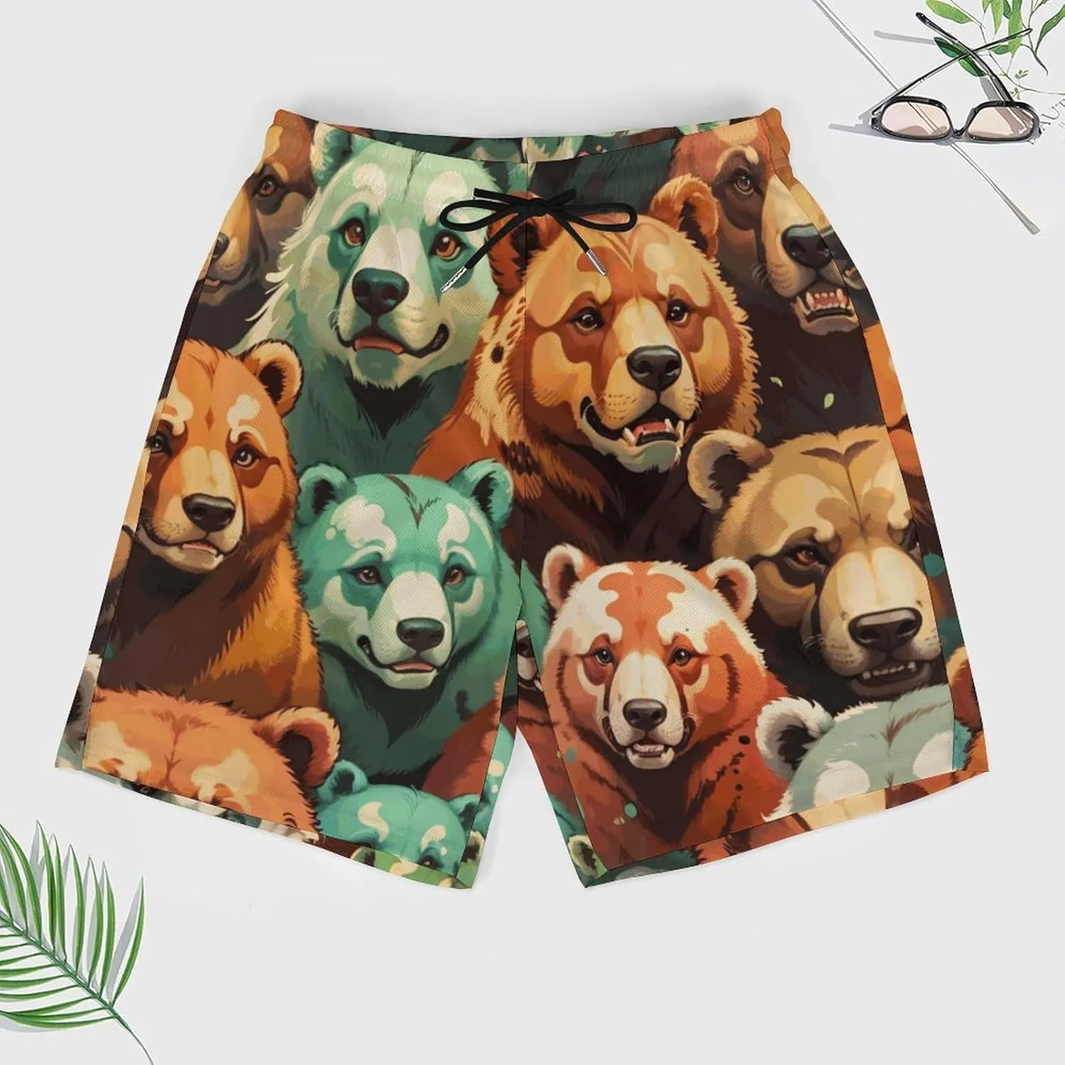 Colorful-eagle Mens Swimming Trunks Board Shorts Beach Shorts with Pockets Bathing Suits