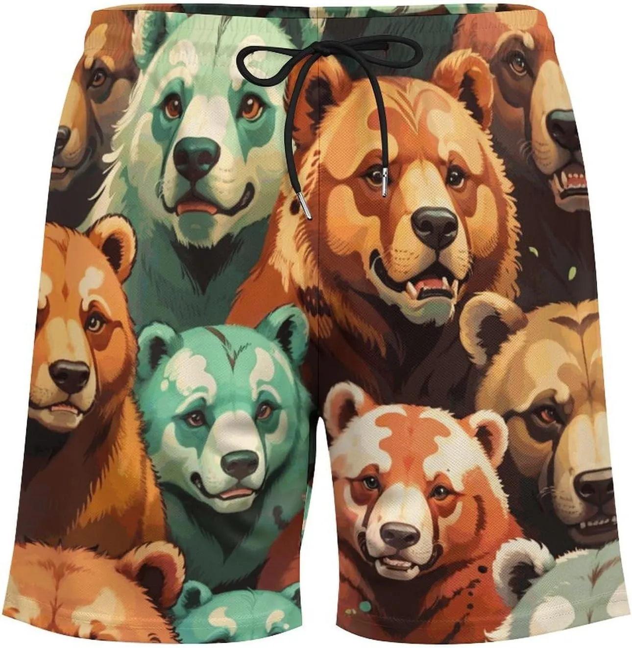 Colorful-eagle Mens Swimming Trunks Board Shorts Beach Shorts with Pockets Bathing Suits