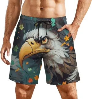 Colorful-eagle Mens Swimming Trunks Board Shorts Beach Shorts with Pockets Bathing Suits