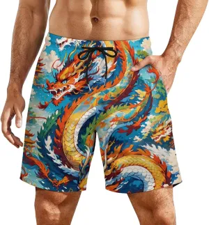 Colorful-eagle Mens Swimming Trunks Board Shorts Beach Shorts with Pockets Bathing Suits