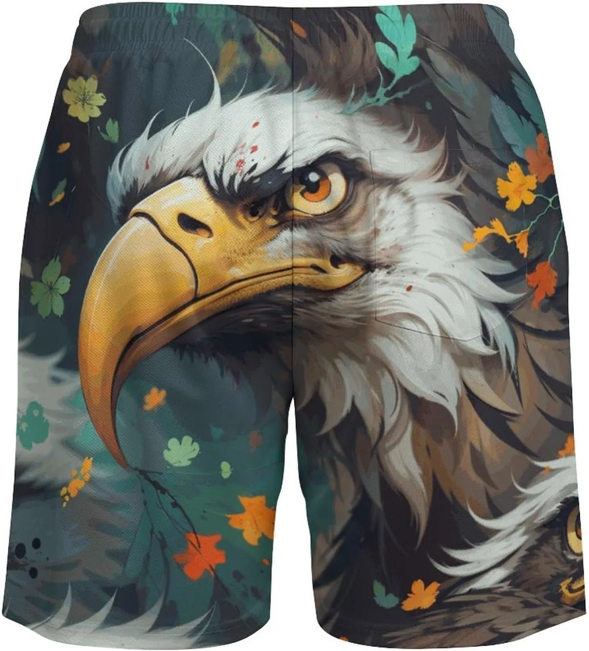 Colorful-eagle Mens Swimming Trunks Board Shorts Beach Shorts with Pockets Bathing Suits