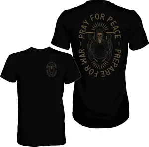 Combat Iron Men's Graphic T-Shirt | Pray for Peace, Prepare for War | Cotton-Poly Blend | Athletic Fit, Tagless Comfort