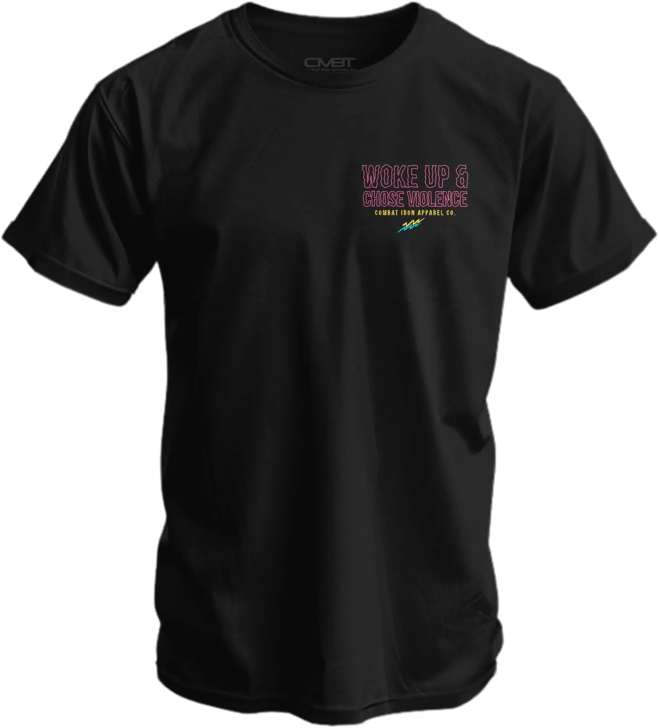 Combat Iron Men's Graphic T-Shirt | Woke Up and Chose Violence | Cotton-Poly Blend | Athletic Fit, Tagless Comfort