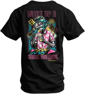 Combat Iron Men's Graphic T-Shirt | Woke Up and Chose Violence | Cotton-Poly Blend | Athletic Fit, Tagless Comfort