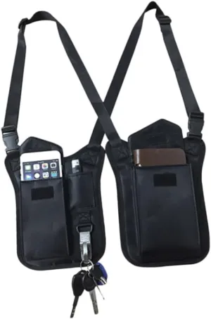 Concealed Carry Crossbody Bag Men's Shoulder Bag Armpit Pockets Black Key Holder