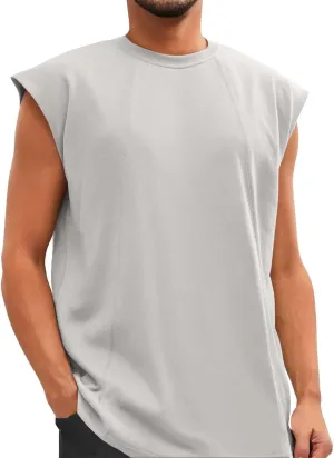 Cool Quick Dry Running Tunics Mens Athletic Sleeveless Tank Tops Gym Workout Muscle Outdoor Tees
