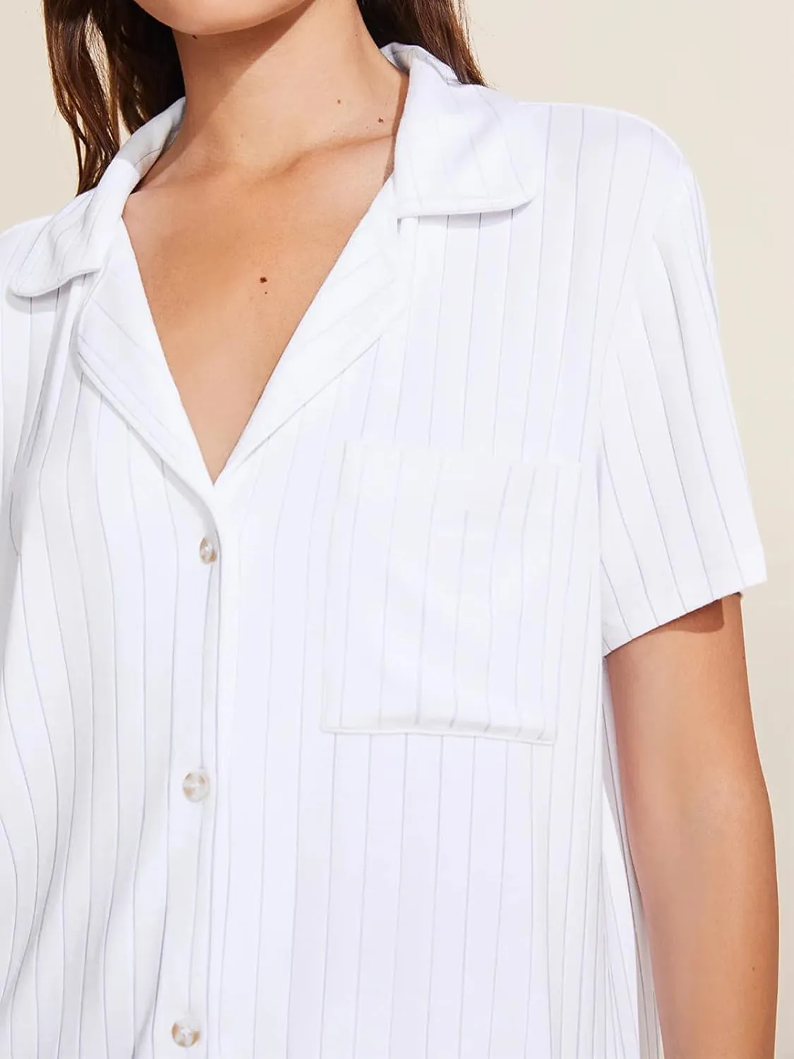 CUPSHE Button Down Pajama Shorts Set for Women 2 Piece Post Partum Lounge Shorts PJ Sets