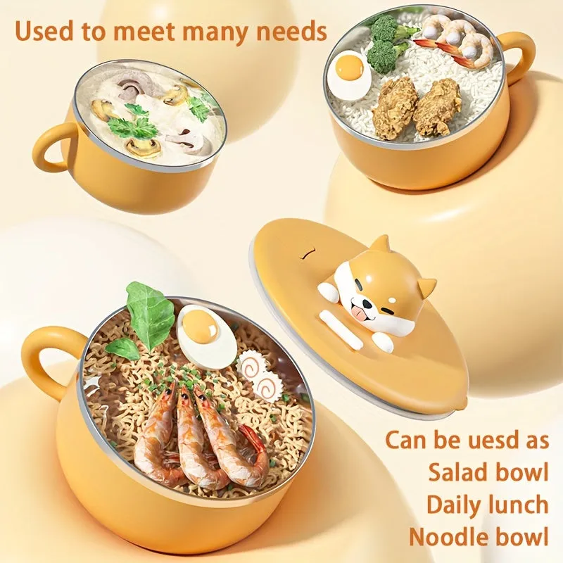 Cute Dog Noodle Bow Bento Box Stainless Steel Special Set