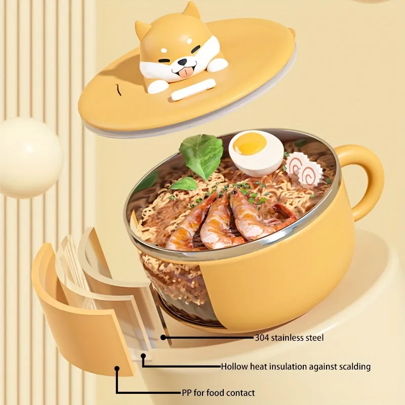 Cute Dog Noodle Bow Bento Box Stainless Steel Special Set