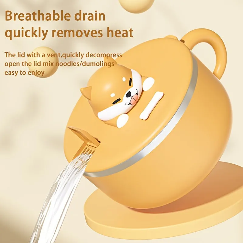 Cute Dog Noodle Bow Bento Box Stainless Steel Special Set