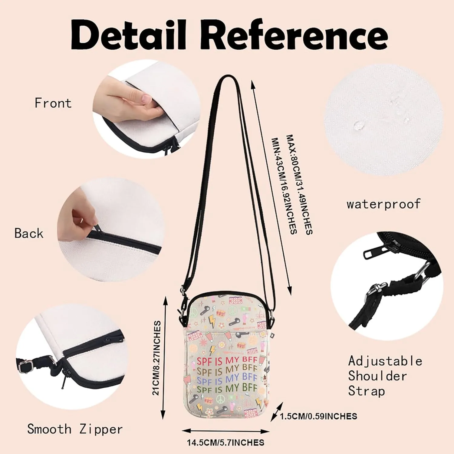 Dermatologist Cosmetic Bag Dermatology Student Graduation Gift SPF Is My BFF Makeup Zipper Pouch for Skin Doctor Dermatology Nurse (SPF Bag)